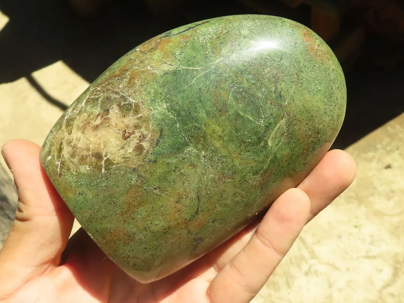 Polished Green Chrysoprase Standing Free Forms  x 2 From Madagascar