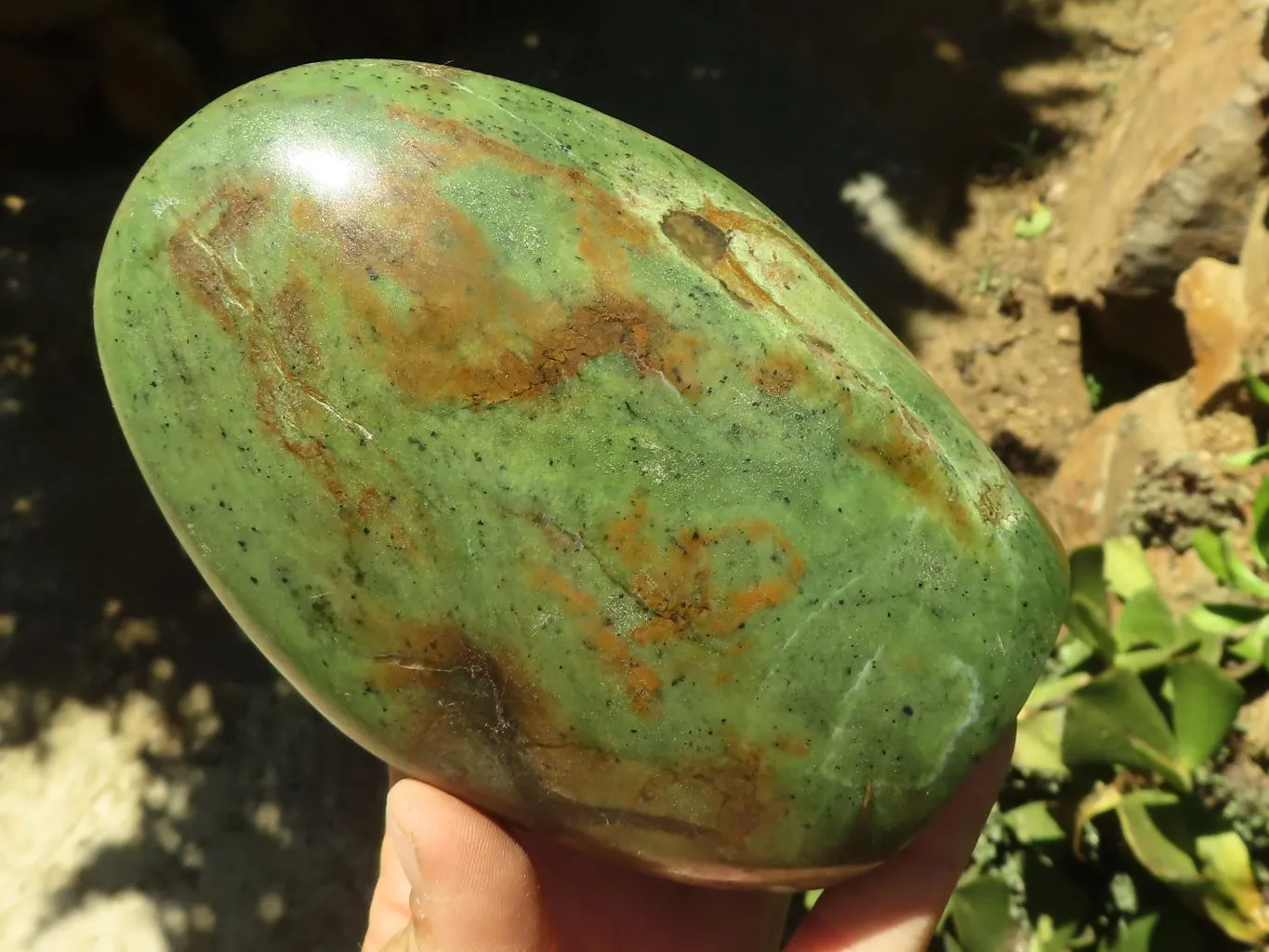 Polished Green Chrysoprase Standing Free Forms  x 2 From Madagascar