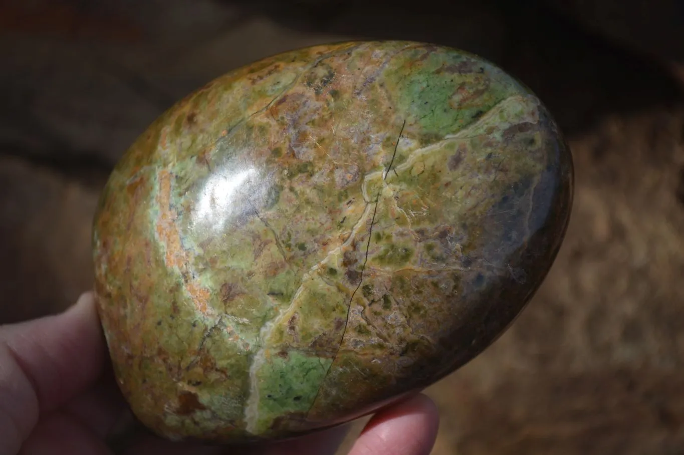 Polished Green Chrysoprase Standing Free Forms  x 3 From Ambatondrazaka, Madagascar