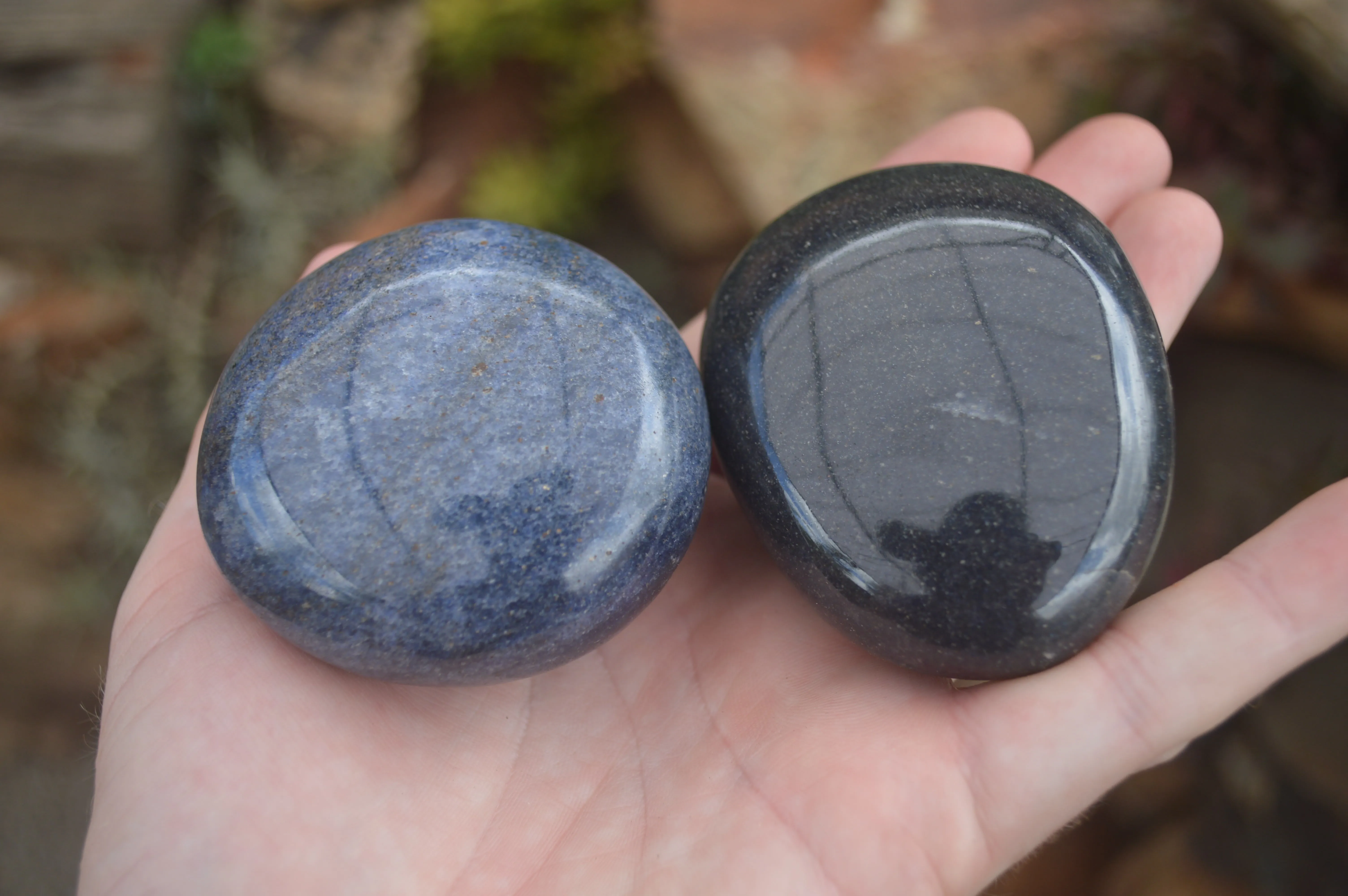 Polished Lazulite Highly Selected Gallets / Palm Stones  - Sold per 1 Kg - From Tulear, Madagascar