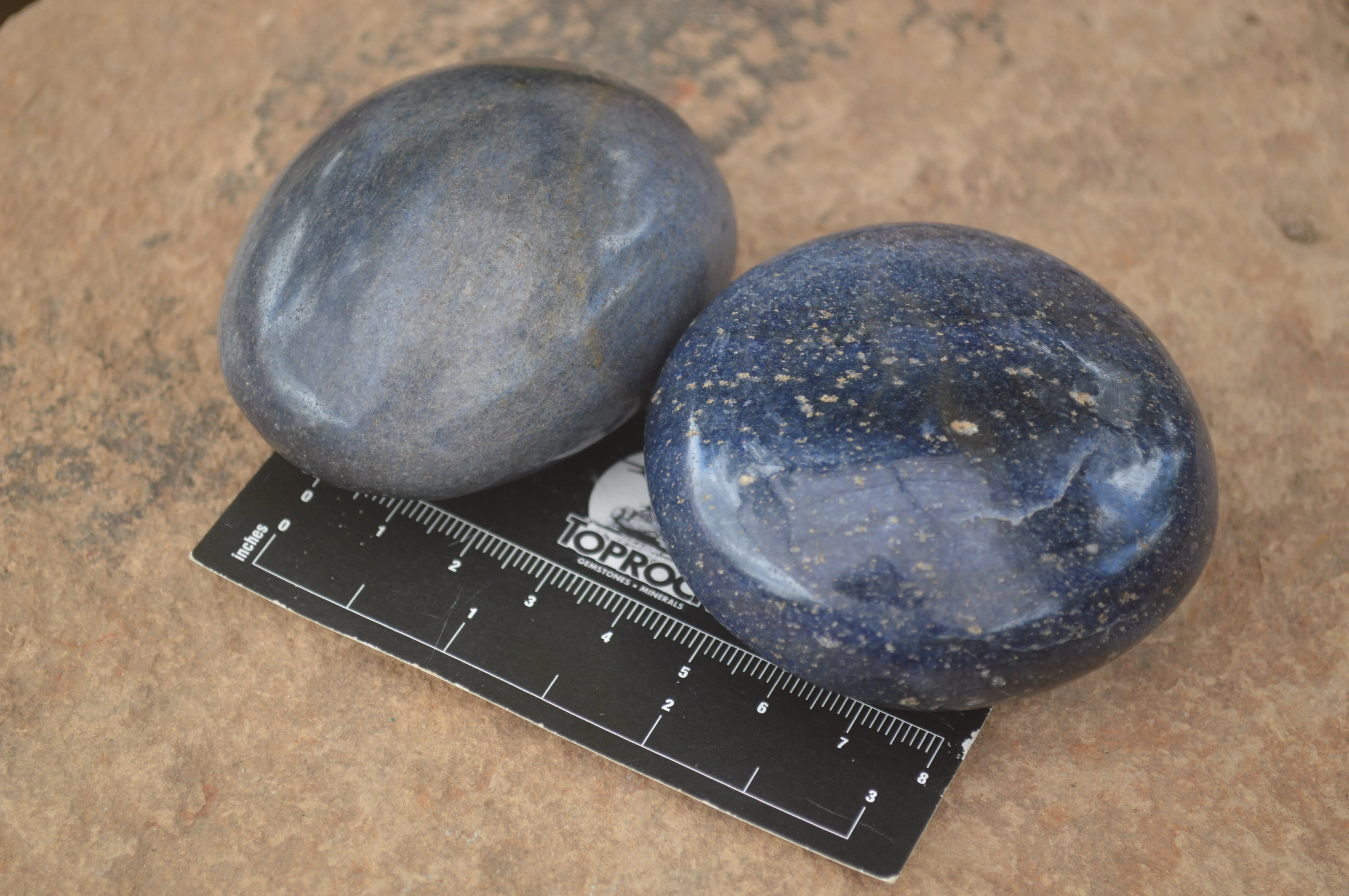 Polished Lazulite Highly Selected Gallets / Palm Stones  - Sold per 1 Kg - From Tulear, Madagascar