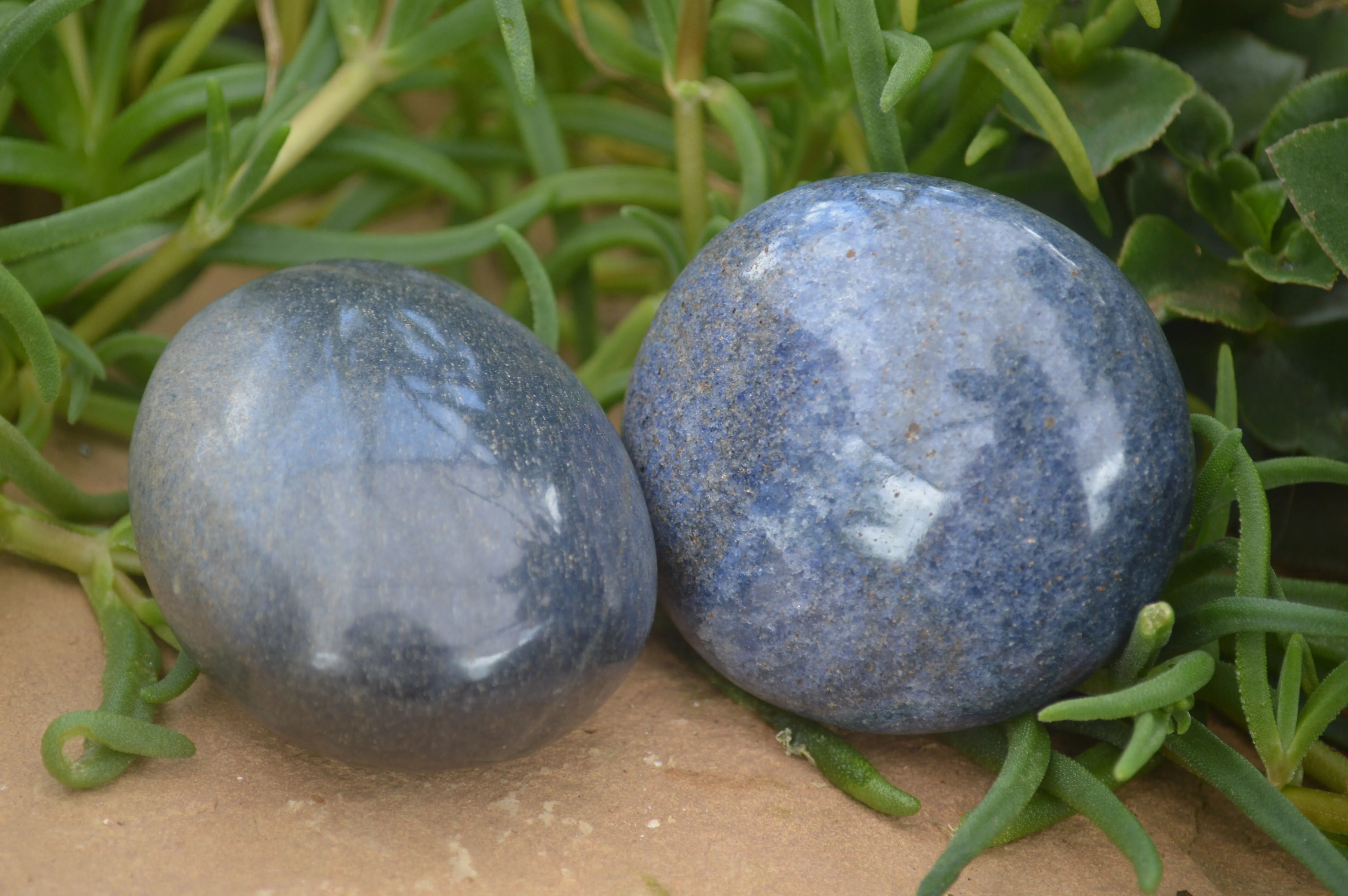 Polished Lazulite Highly Selected Gallets / Palm Stones  - Sold per 1 Kg - From Tulear, Madagascar