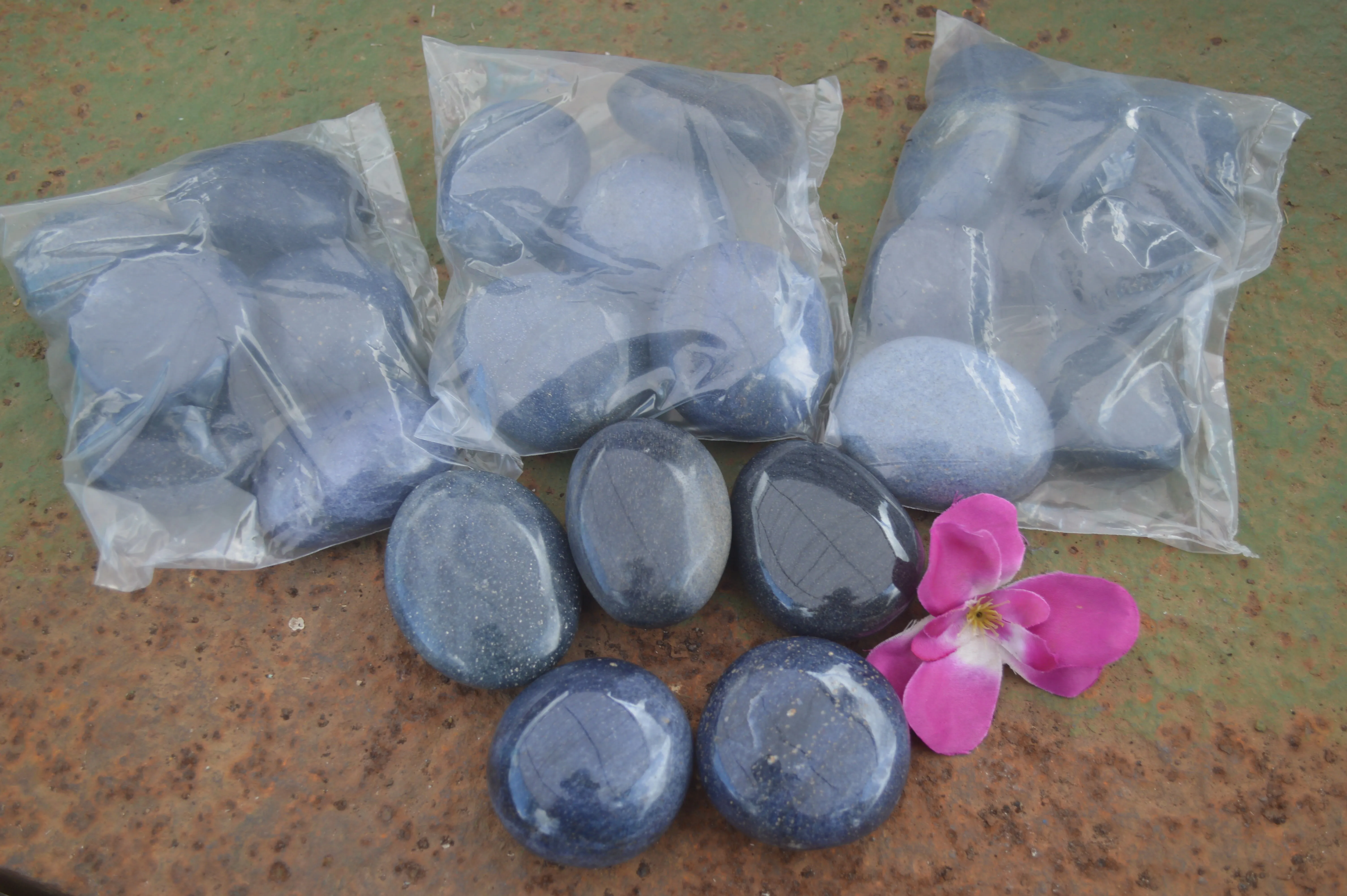 Polished Lazulite Highly Selected Gallets / Palm Stones  - Sold per 1 Kg - From Tulear, Madagascar