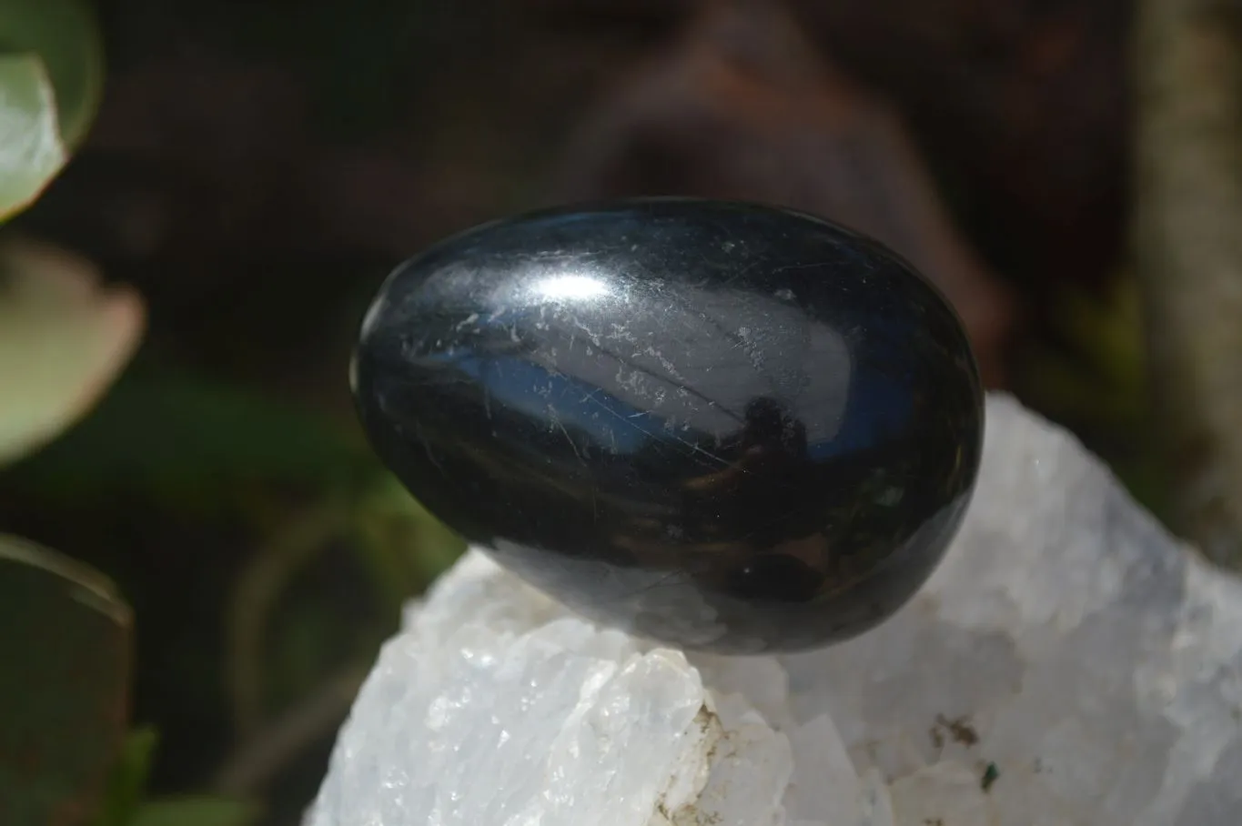 Polished Schorl Black Tourmaline Eggs x 6 From Madagascar