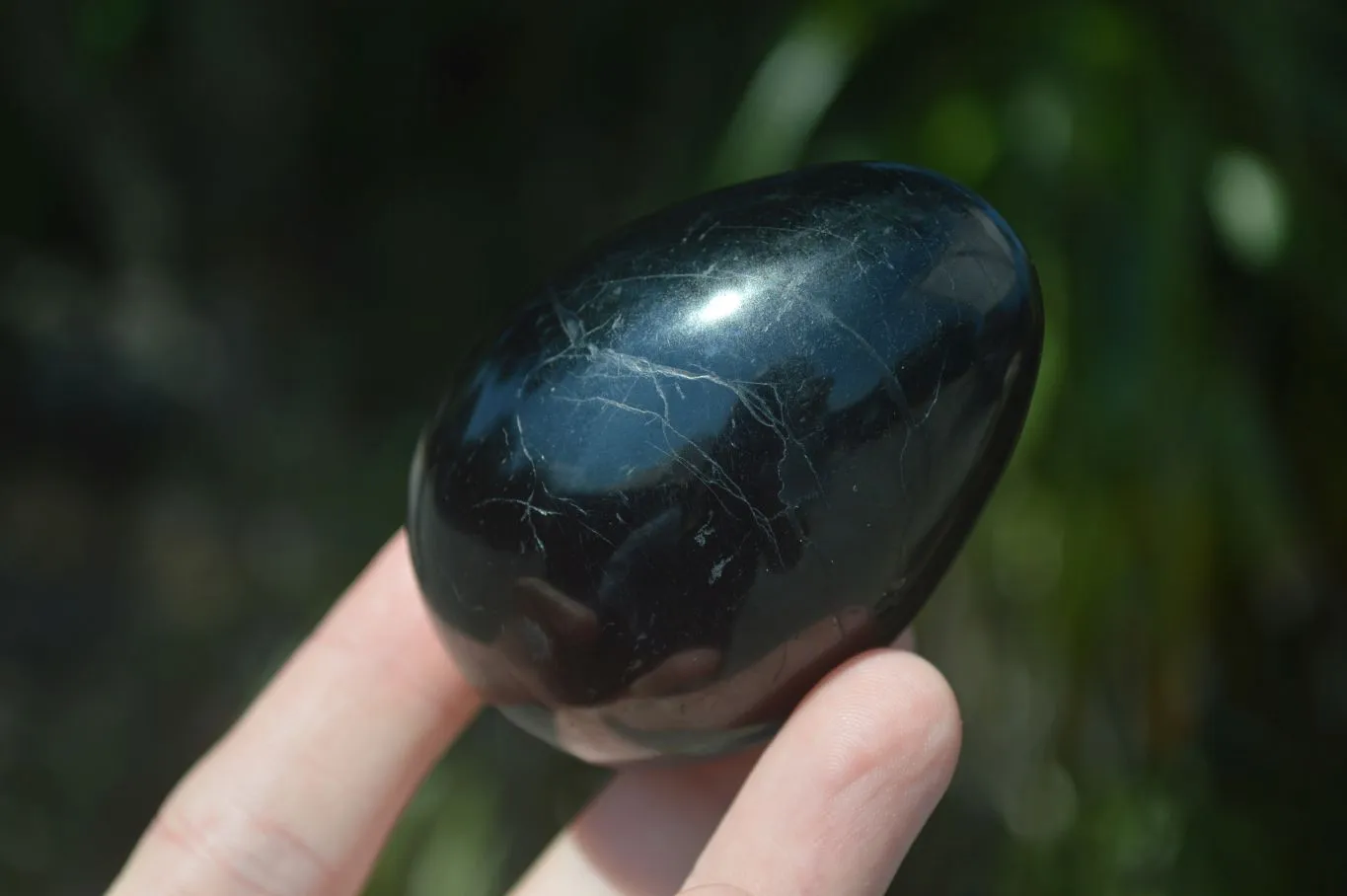 Polished Schorl Black Tourmaline Eggs x 6 From Madagascar