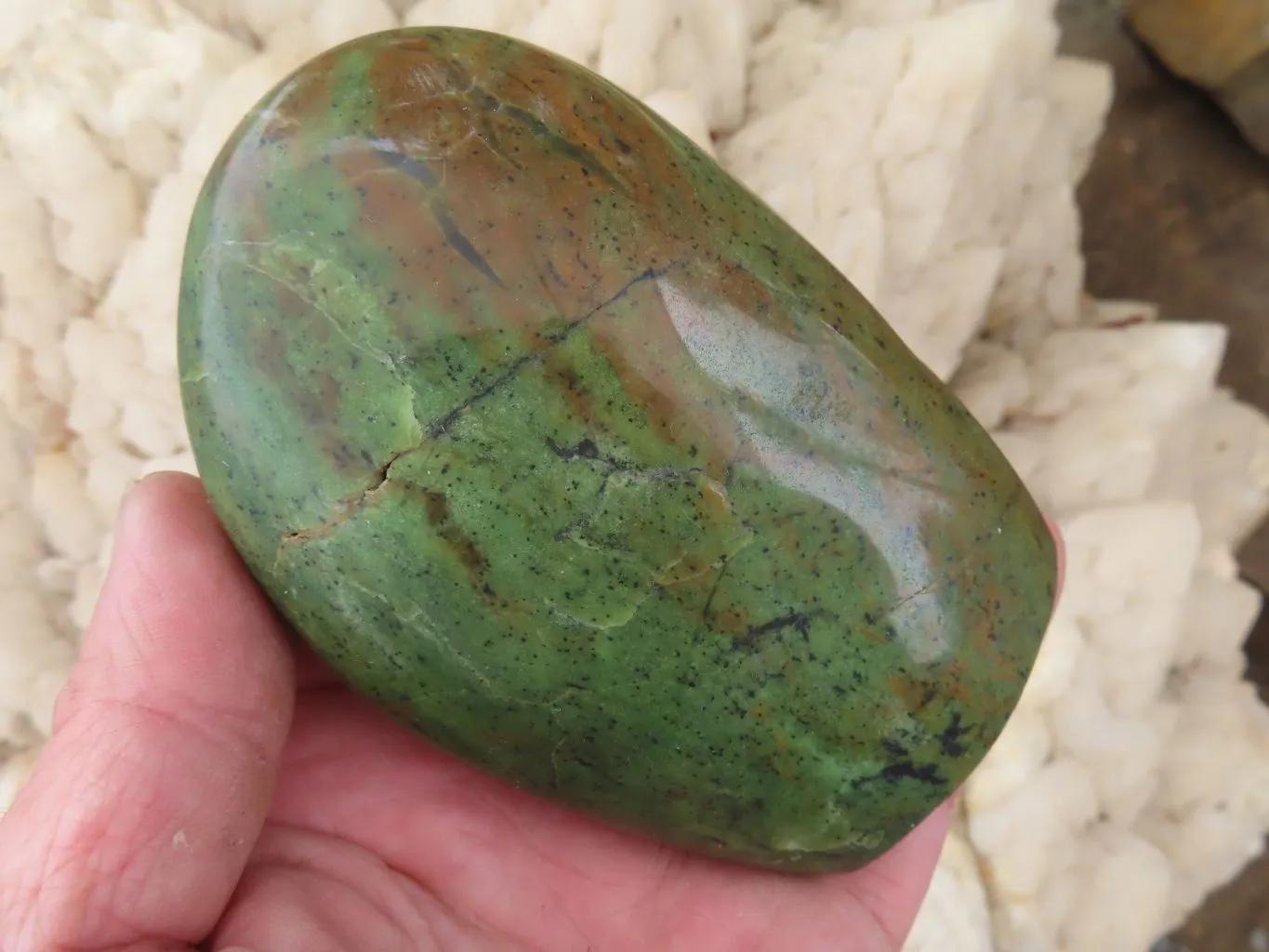 Polished Small Green Chrysoprase Standing Free Forms  x 5 From Madagascar