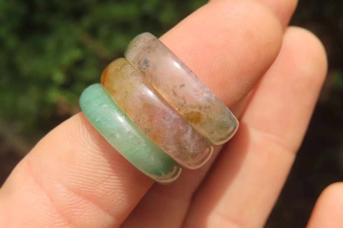 Polished Solid Indian Agate Gemstone Rings - Sold Per Item - From India