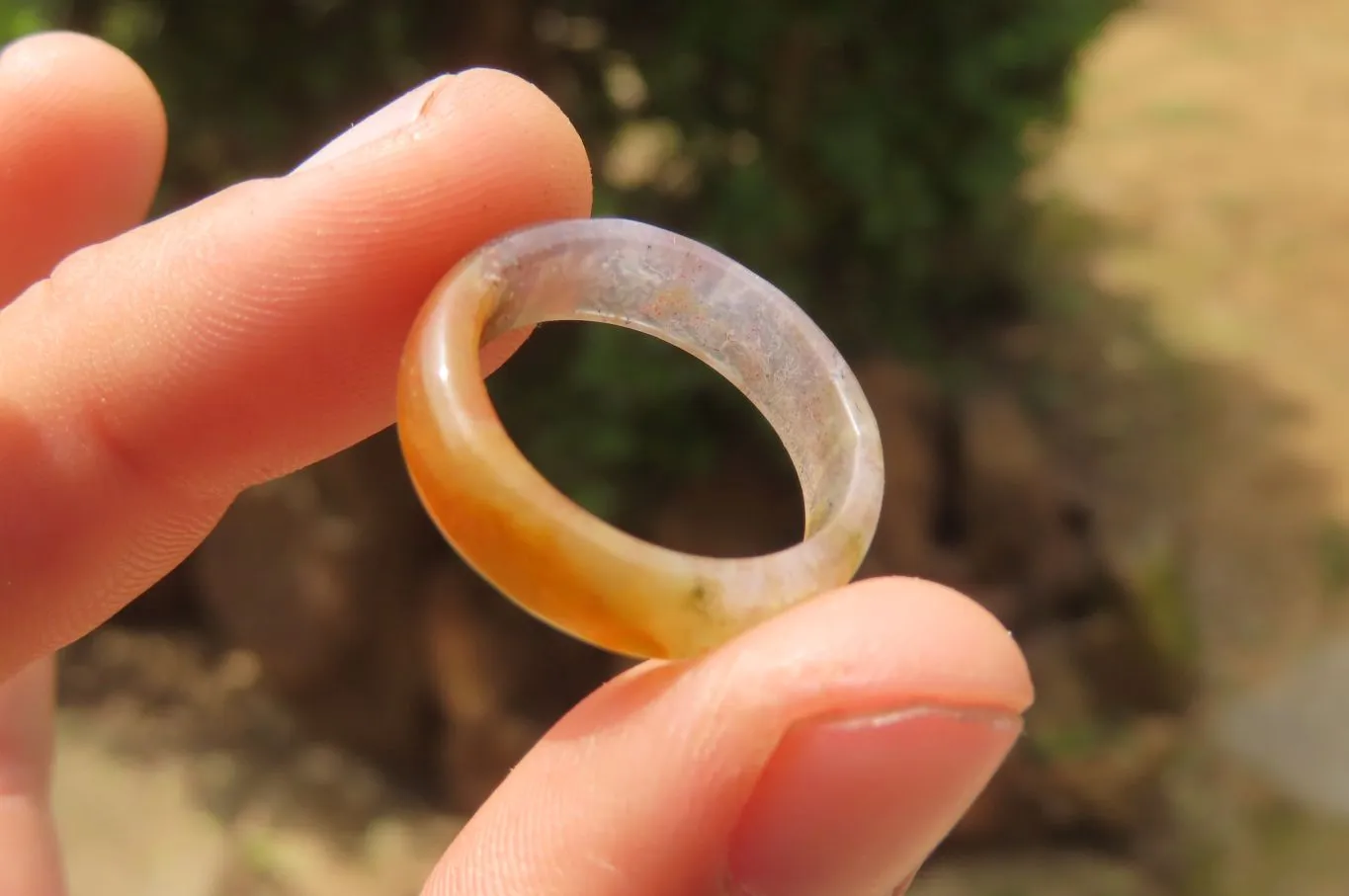 Polished Solid Indian Agate Gemstone Rings - Sold Per Item - From India