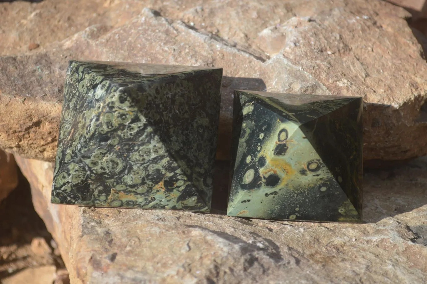 Polished Stromatolite Pyramids  x 4 From Katsepy, Madagascar