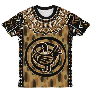 Printed Mud Cloth and Adinkra Symbol T-shirt