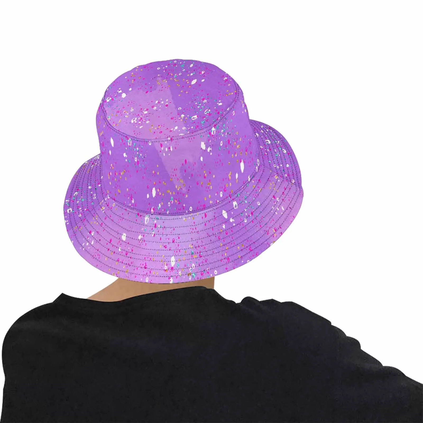 Purple Splash  Unisex Summer Single-Layer Bucket Hat