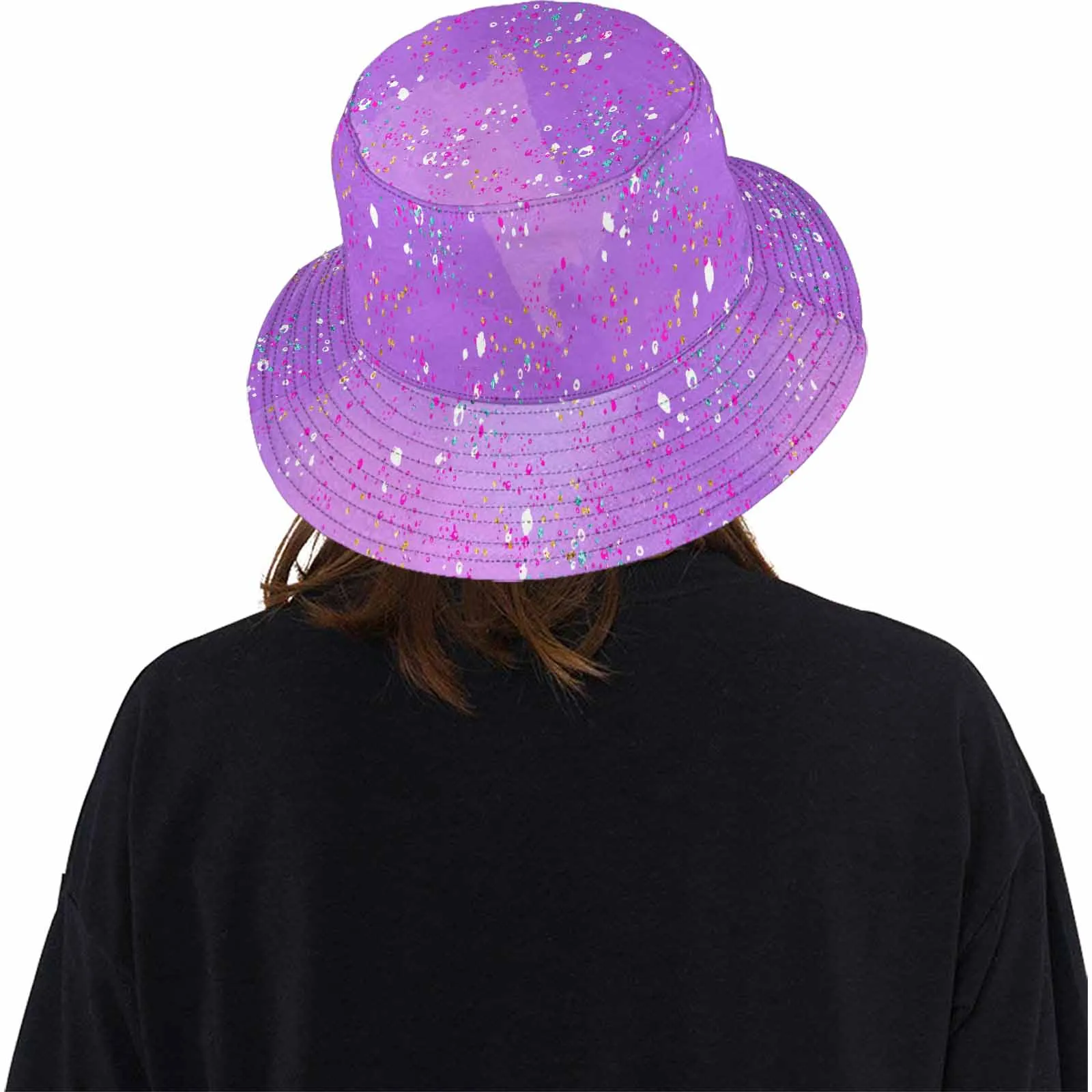 Purple Splash  Unisex Summer Single-Layer Bucket Hat