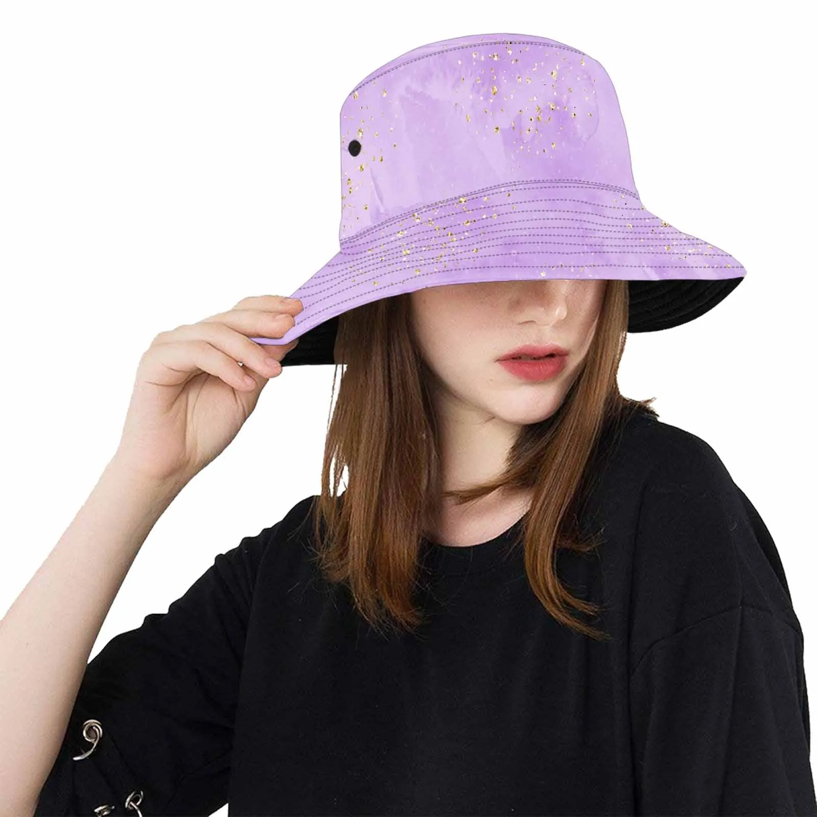 Purple  Unisex Summer Single-Layer Bucket Hat