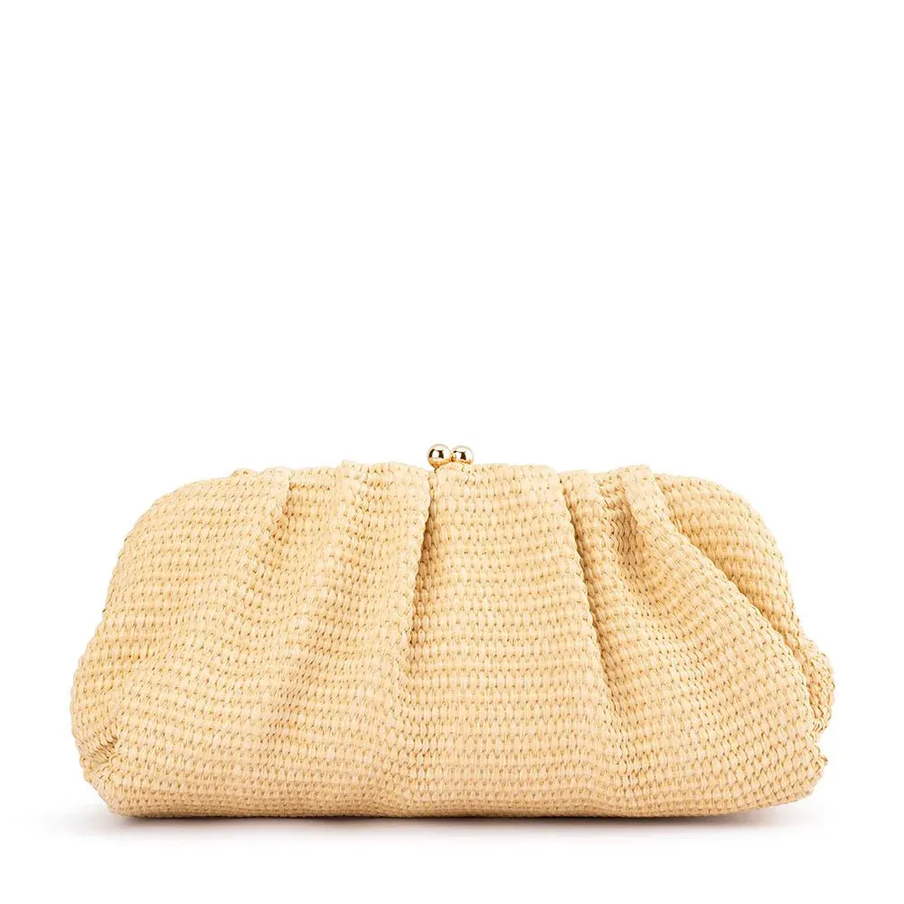 Queenie Woven Clutch in Natural