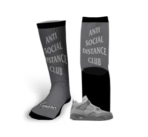 Retro 4 Wet Cement Social Distance Socks