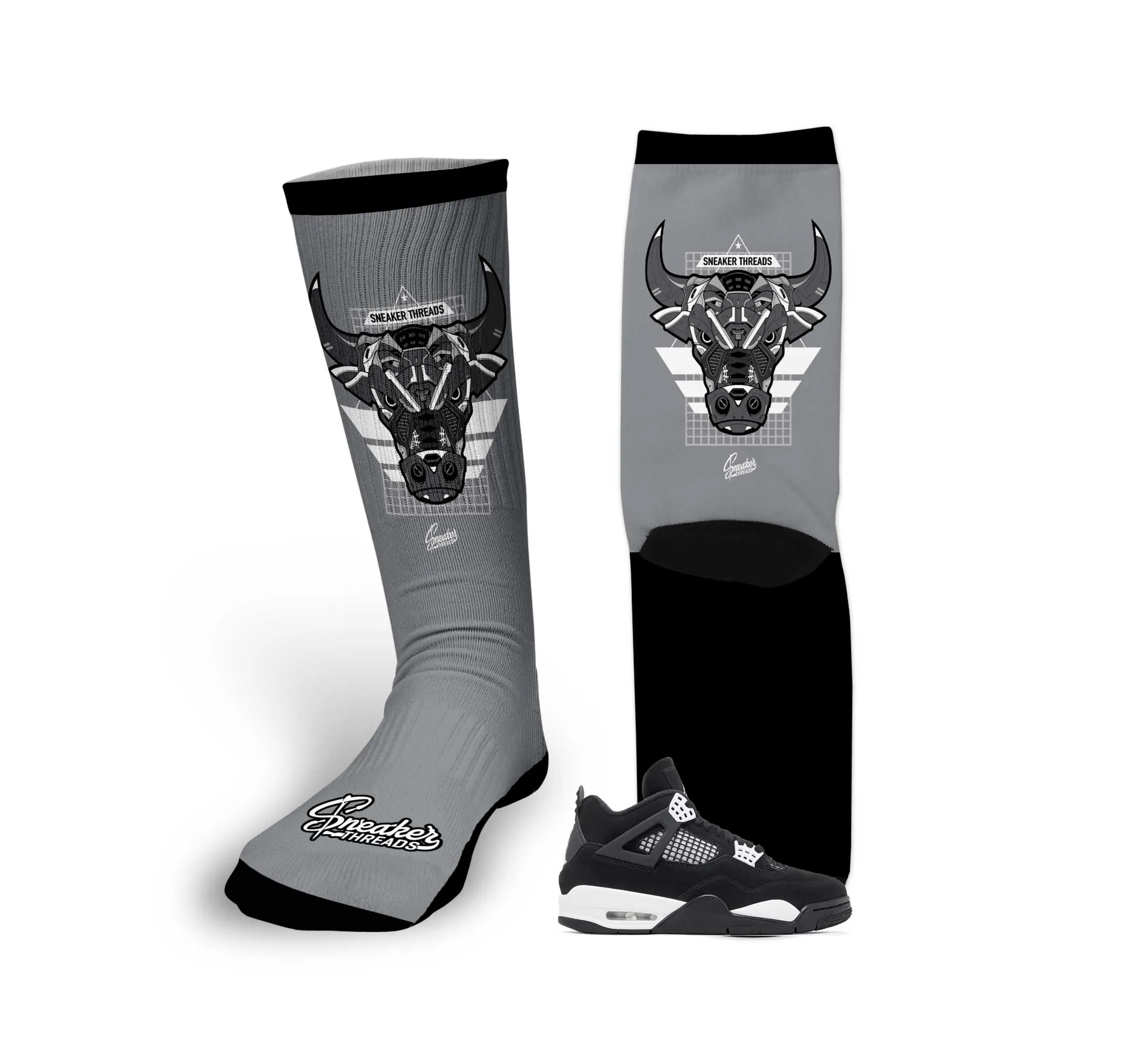 Retro 4 White Thunder War Bully Socks