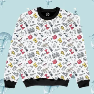 Retro Theme All Over Printed Sweatshirt