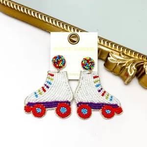 Roller Girl Beaded Roller Skate Earrings in Multicolor