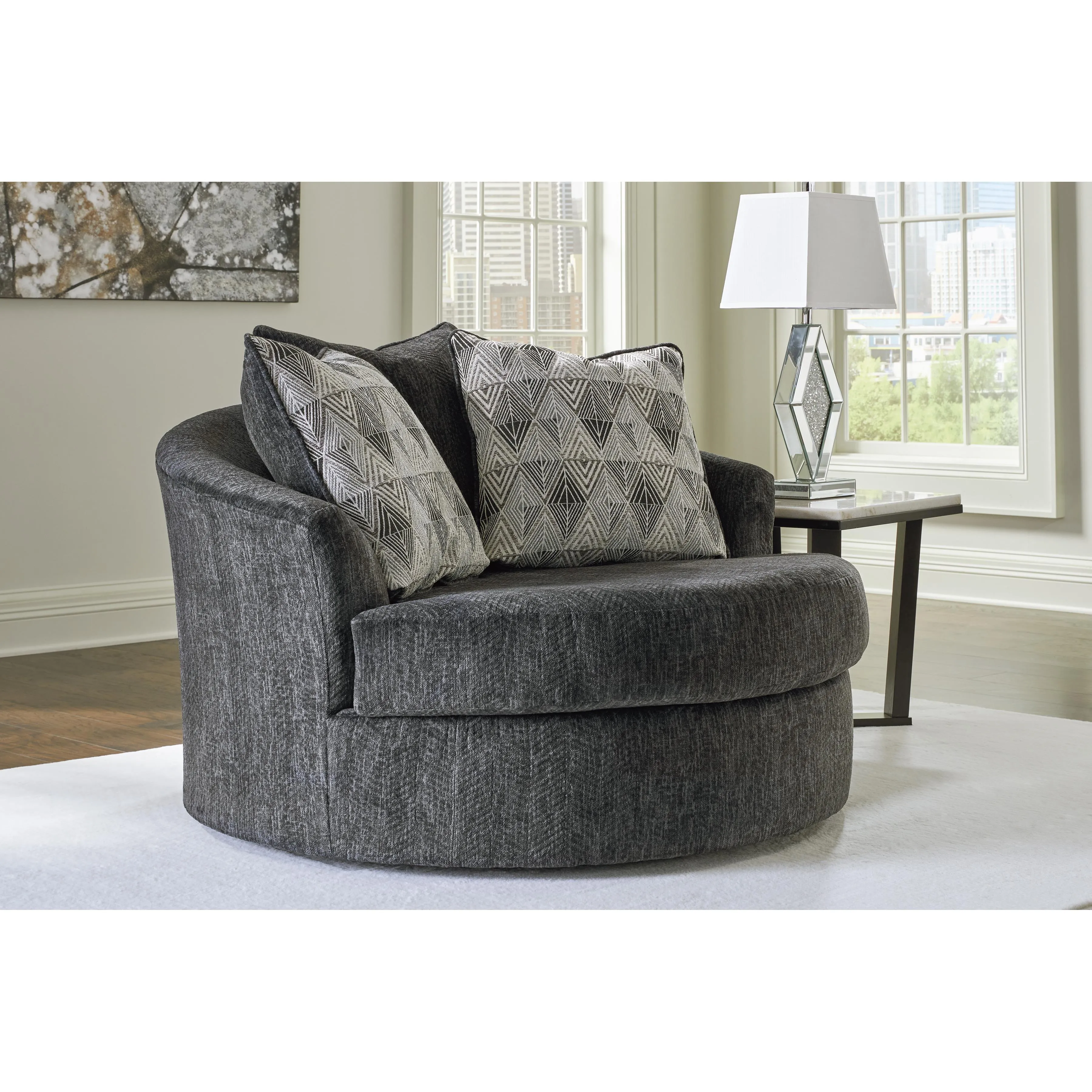 Signature Design by Ashley Biddeford Swivel Fabric Accent Chair 3550421