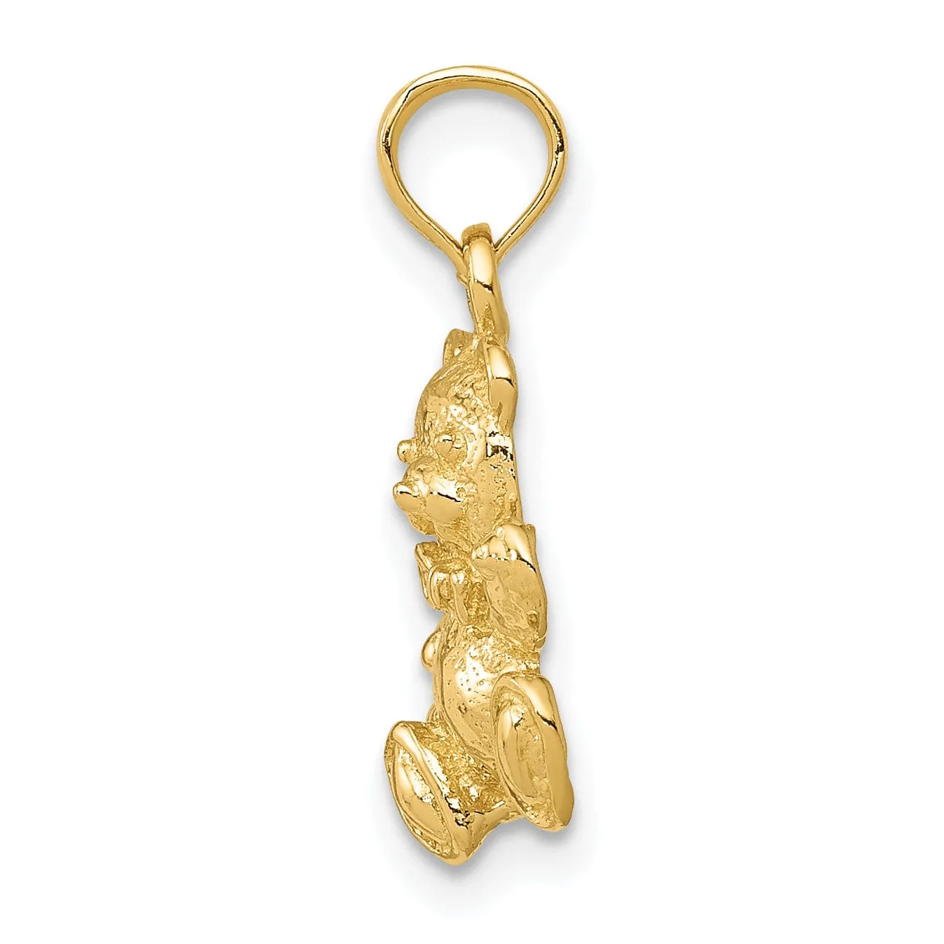 Solid 14k Yellow Gold Polished Teddy Bear Charm