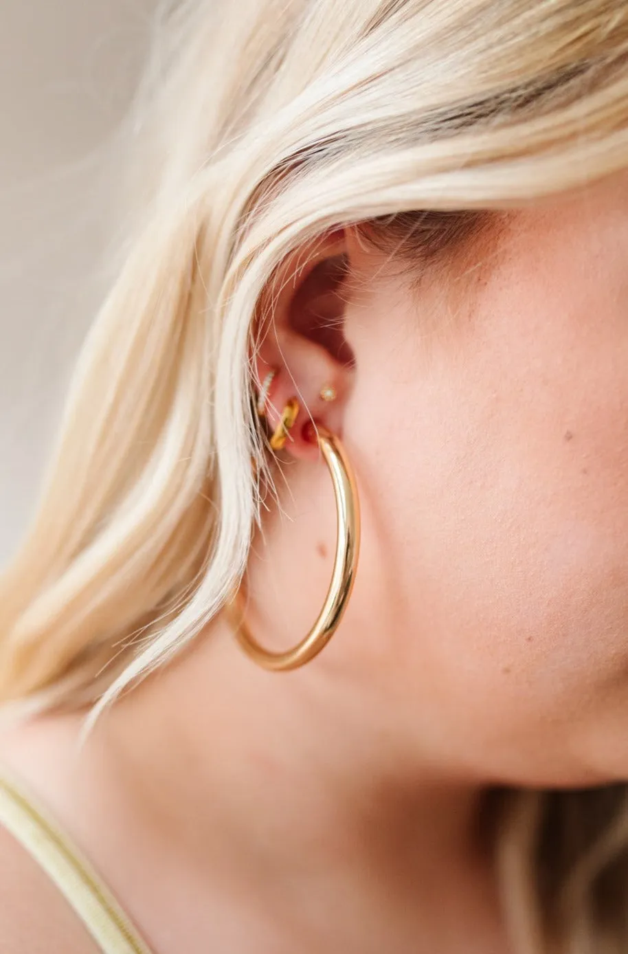 Solid Gold Hoops