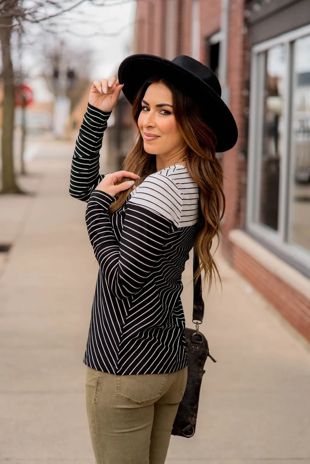 Striped Top Chevron Tee