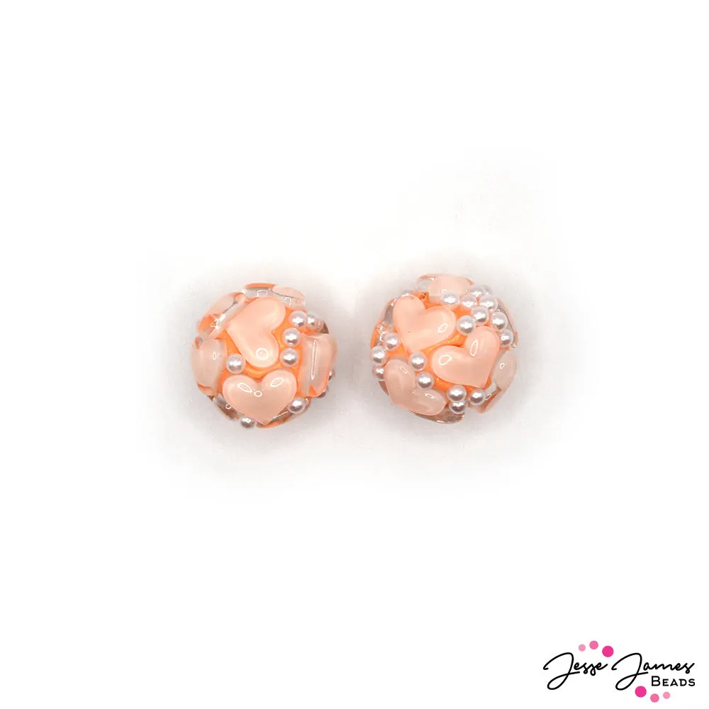 Sweet As A Peach Bead Pair