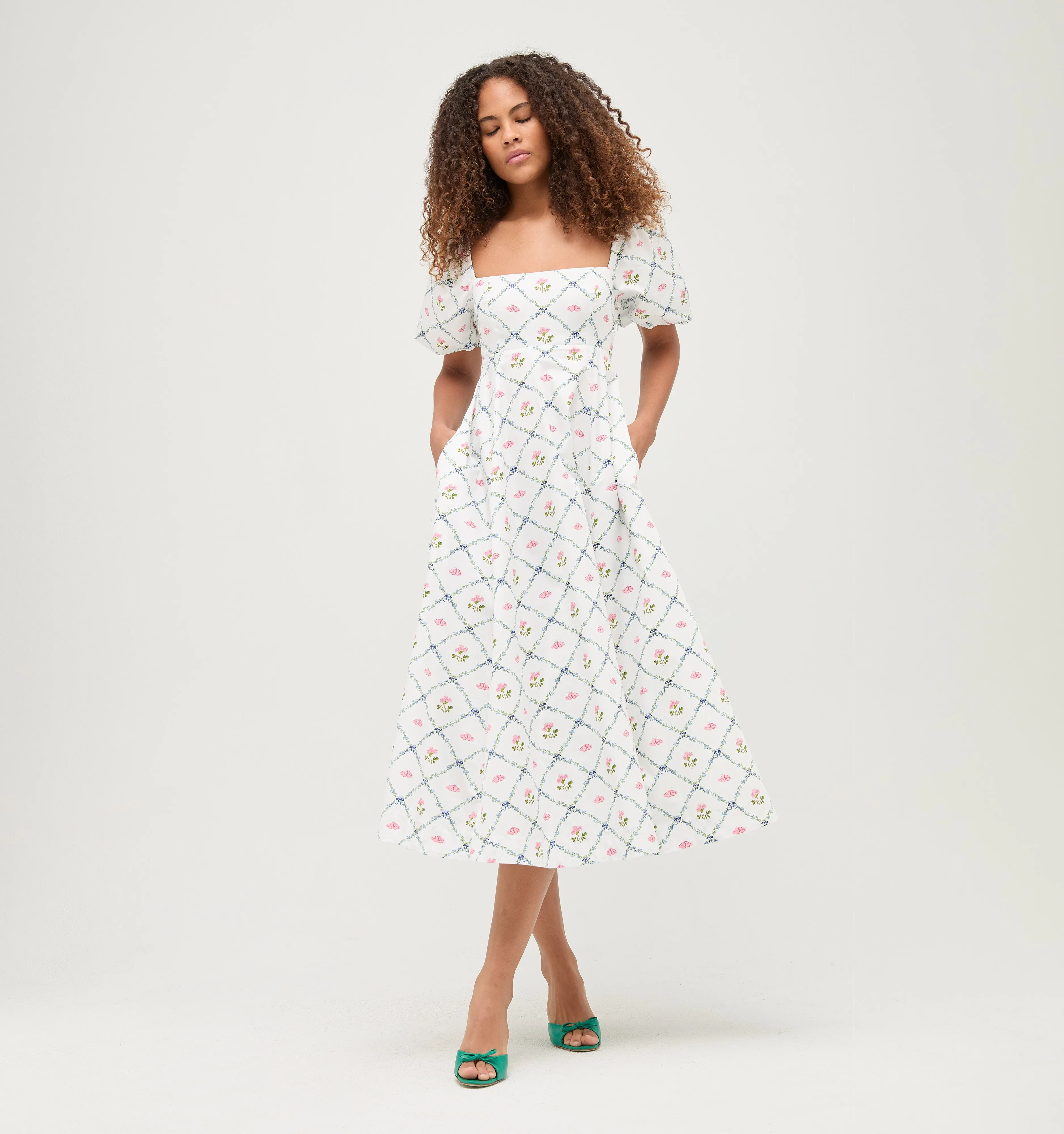 The Matilda Dress - Butterfly Trellis Cotton Sateen