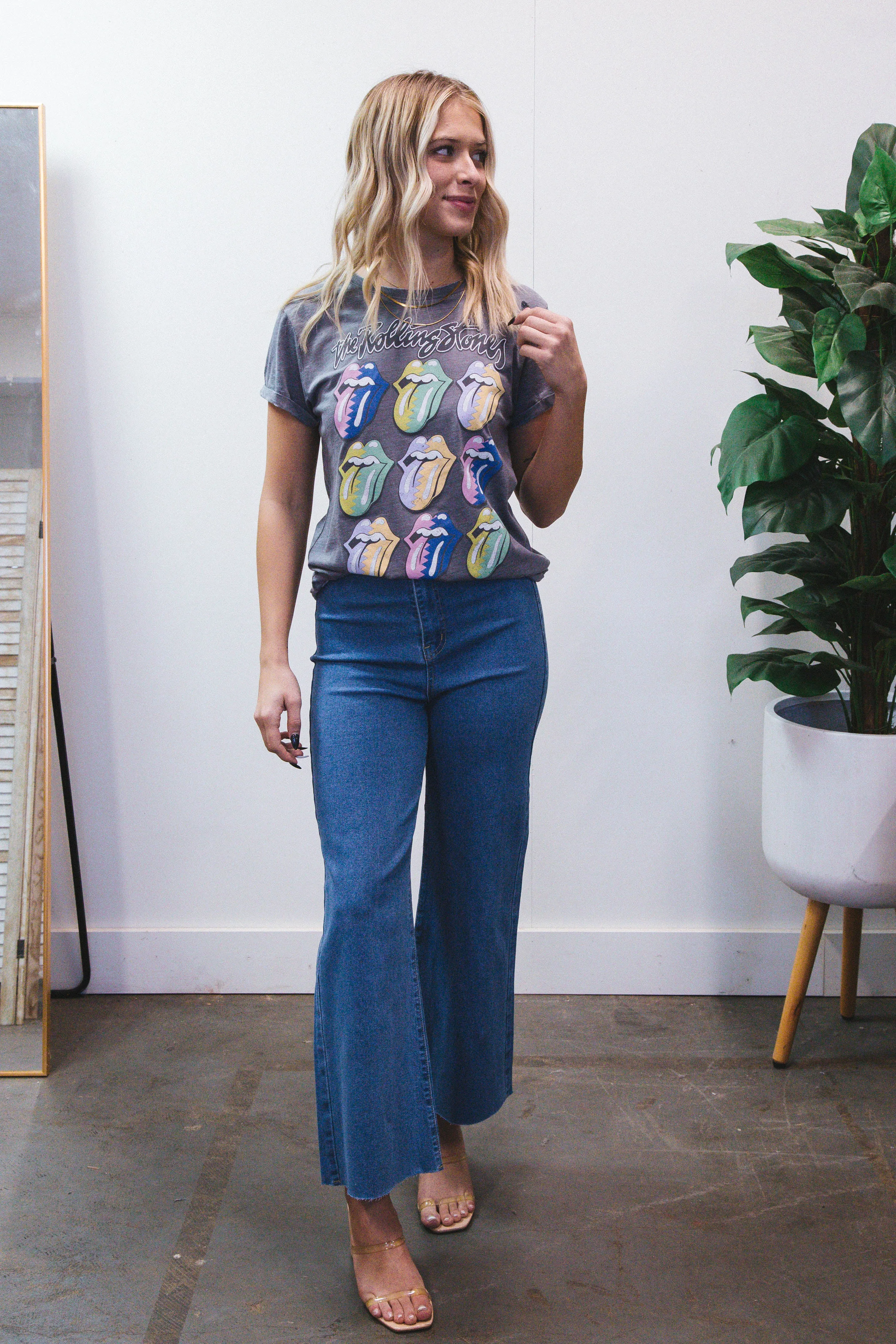 The Rolling Stones Burnout Tee, Steel Grey | Recycled Karma