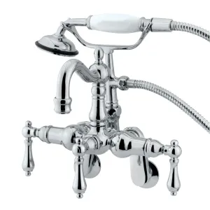 Vintage Adjustable Center Wall Mount Tub Faucet W/ Hand Shower