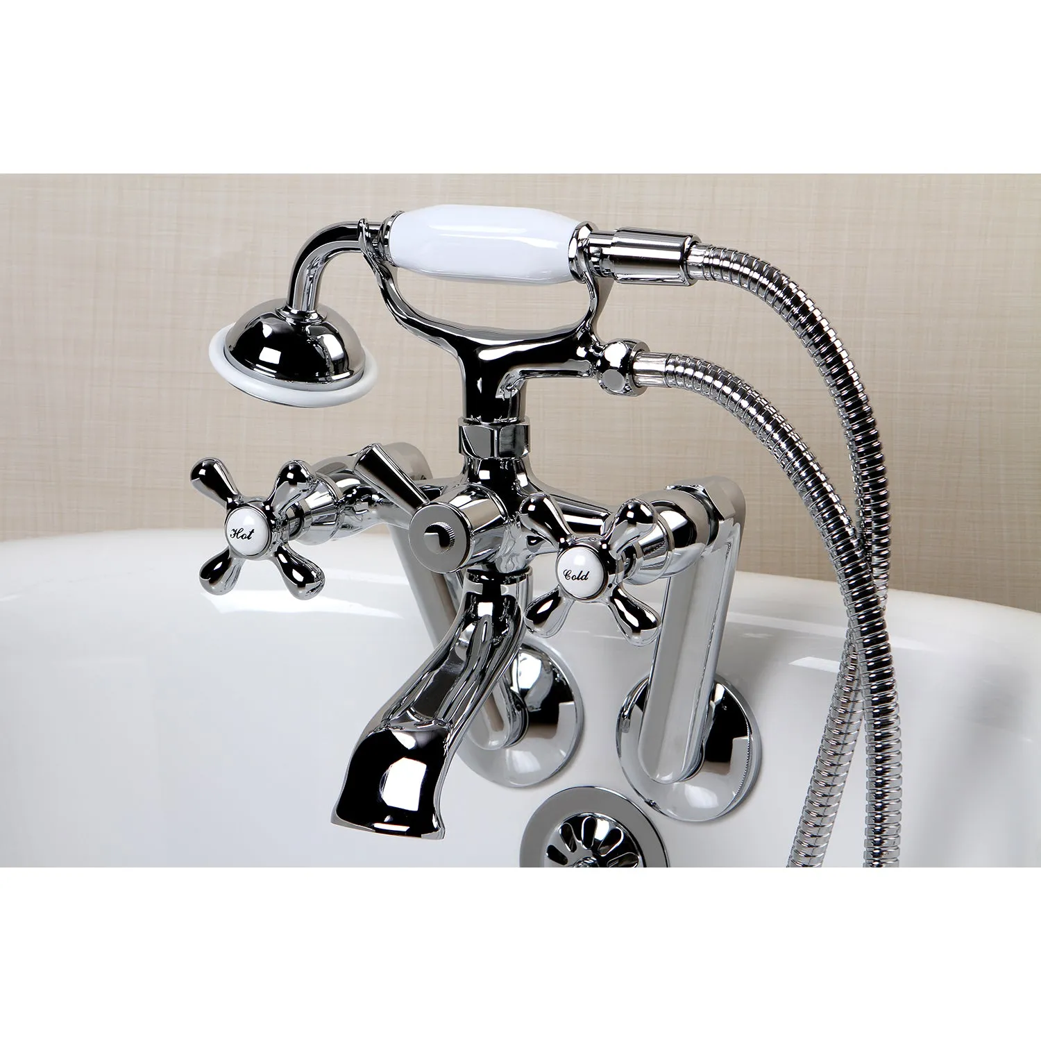 Wall Mount Clawfoot Tub Faucet With Hand Shower